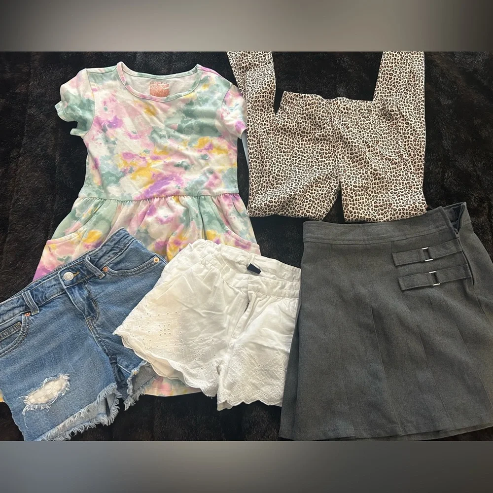 Girls Size 8 Clothing Lot | Gap Kids Cat & Jack Dress Shorts Skirt | 5 Pieces